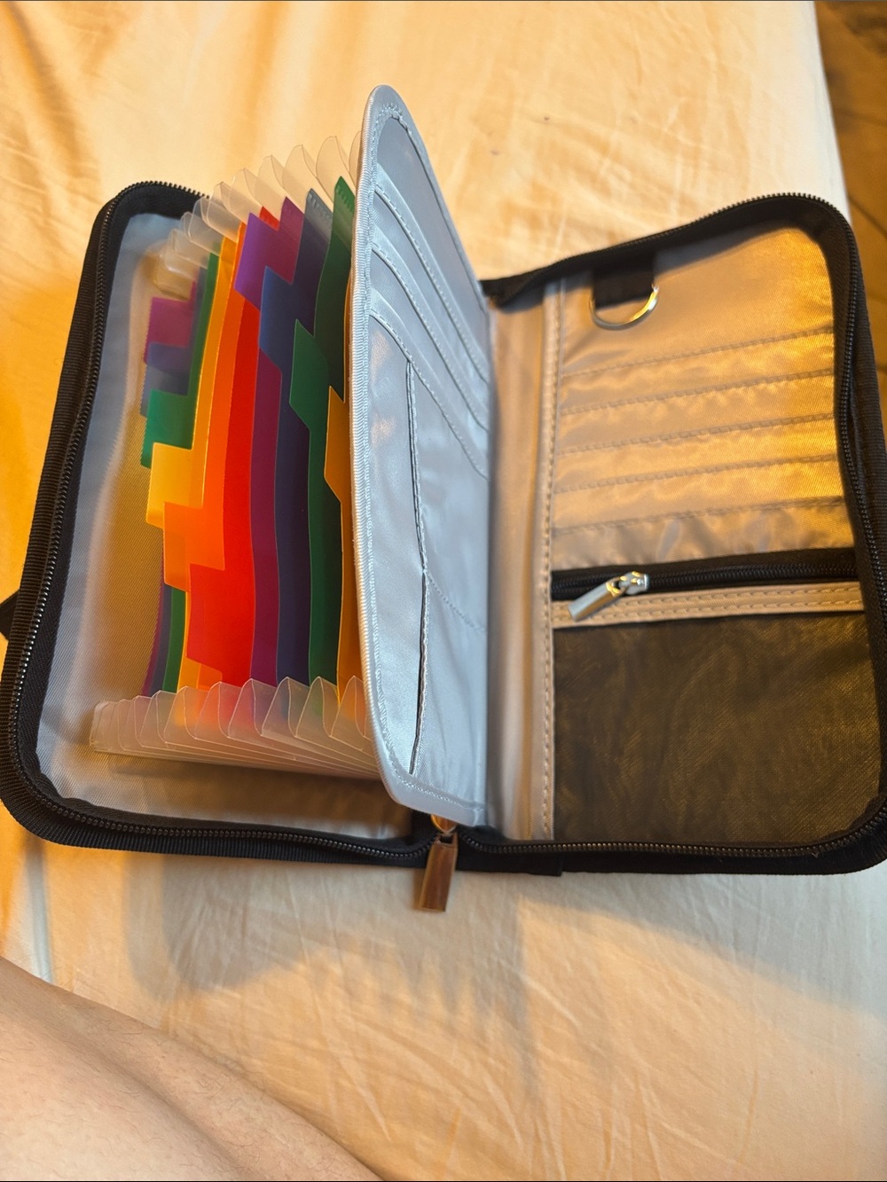 Accordion File Organizer with Multi-Color Tabs - Black